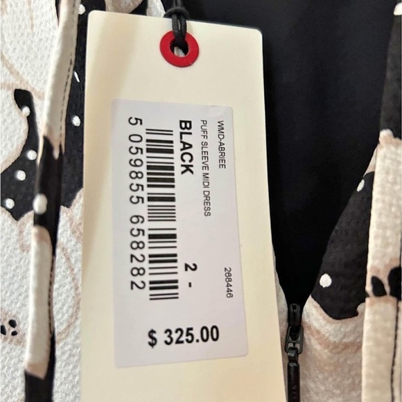 Ted Baker Black Abriee Puff Sleeve Midi Dress - Picture 14 of 16